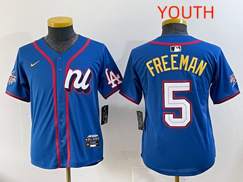 Youth 2025 Los Angeles Dodgers #5 Freeman Blue Nike 2025 MLB All Star Jersey style 001